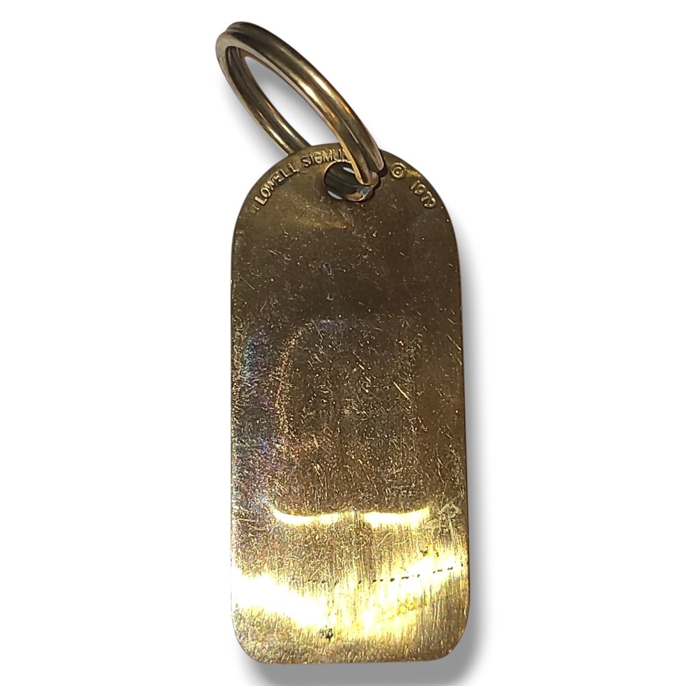 Vintage 1979 Lowell Sigmund Inc Letter N Keychain Gold Tone Initial Charm‎ - Picture 3 of 3
